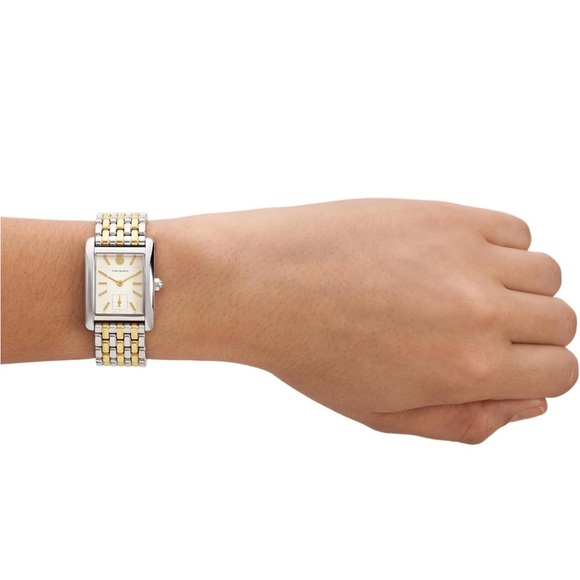 Tory Burch Two-Tone Rectangular Watch - Picture 4 of 9